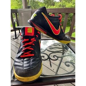 Nike Gato Soccer Shoes Indoor Training Black‎ Red Yellow Mens Size 8.5